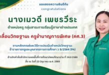 ขอแสดงความยินดีกับครูที่เลื่อนวิทยฐานะ ครูชำนาญการพิเศษ (คศ.3)